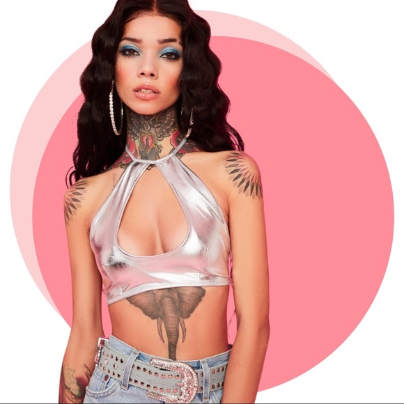 CHROME CROSSROADS CUTIE CROP TOP NWT BACKLESS - Picture 8 of 8